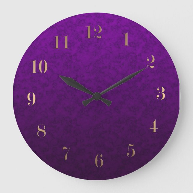 Marble purple pattern große wanduhr (Vorderseite)