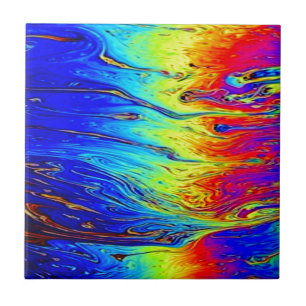 Marble Rainbow Artwork Beautiful Fliese