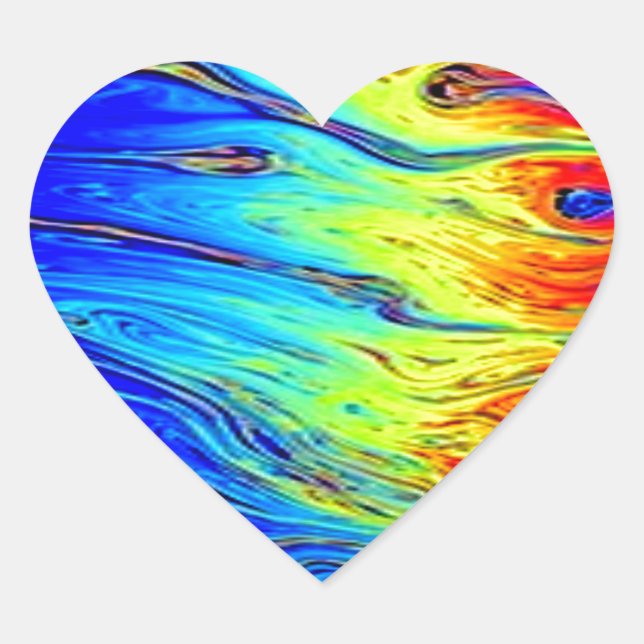 Marble Rainbow Artwork Beautiful Herz-Aufkleber (Vorderseite)