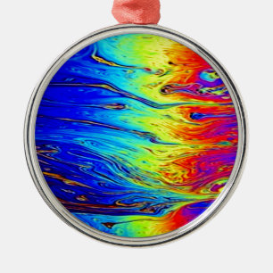 Marble Rainbow Artwork Beautiful Ornament Aus Metall
