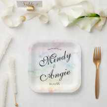 Marble Rainbow Gay Script Wedding