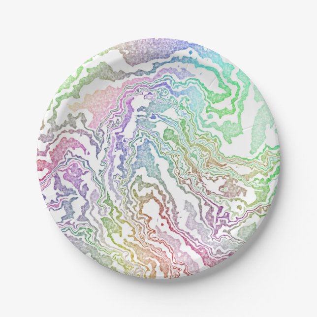 Marble Rainbow Pappteller (Vorderseite)