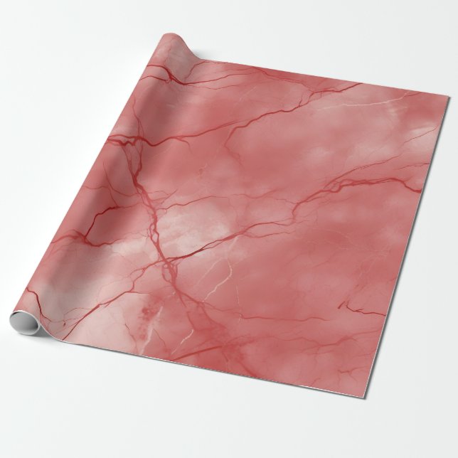 Marble Red Geschenkpapier (Ungerollt)