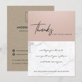 MARBLE ROSE GOLD TEXTURE CORPORATE Business LOGO Dankeskarte