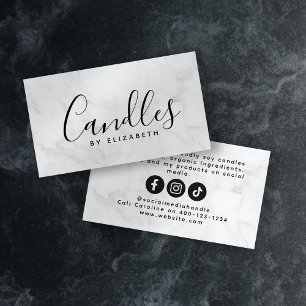 Marble Script Candle Maker Telefonnummerkarte