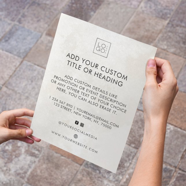 Marble Square Custom Business Logo Social Media Flyer (Von Creator hochgeladen)