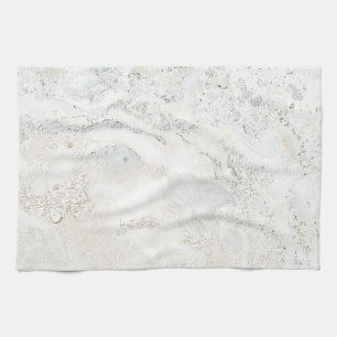 Marble Stone Bright Carrara Beige Ivory Gray Handtuch