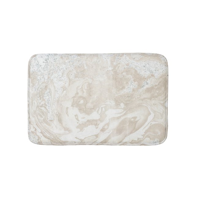 Marble Stone Luxury Creamy Beige Ivory Gray Badematte (Vorderseite)