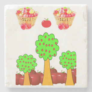 Marble Stone Untersetzer Apple