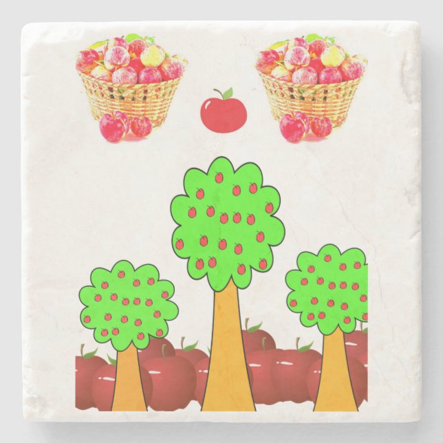 Marble Stone Untersetzer Apple (Vorderseite)