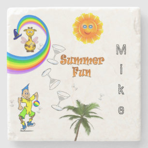 Marble Stone Untersetzer Beach Fun