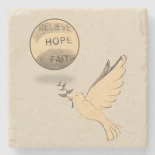 Marble Stone Untersetzer Dove