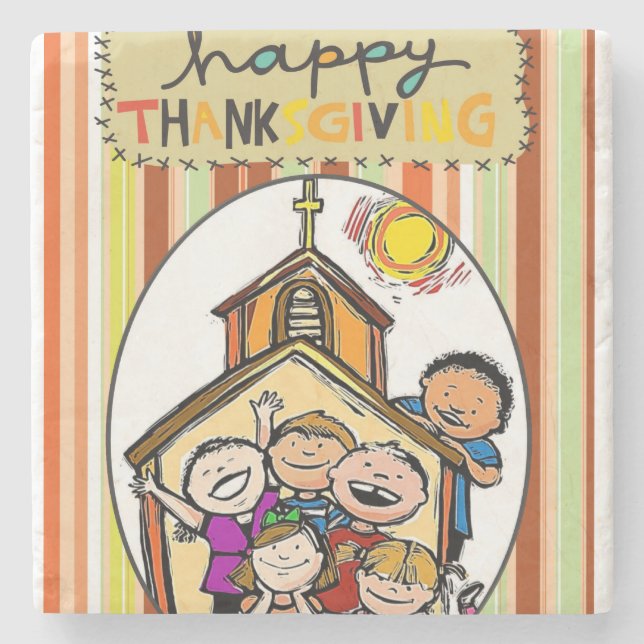 Marble Stone Untersetzer Erntedank (Vorderseite)