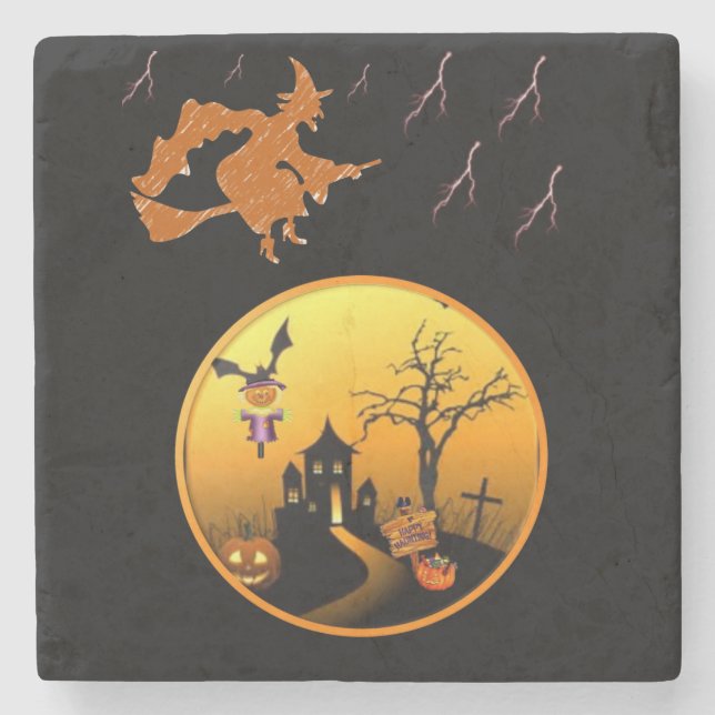 Marble Stone Untersetzer Halloween (Vorderseite)