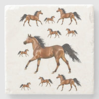 Marble Stone Untersetzer Horse