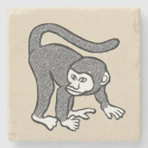 Marble Stone Untersetzer Monkey