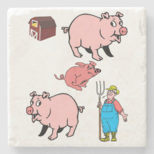 Marble Stone Untersetzer Pig