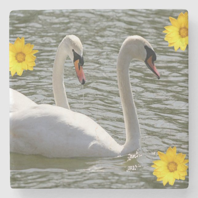 Marble Stone Untersetzer Swan (Vorderseite)