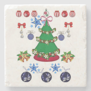 Marble Stone Untersetzer Weihnachten