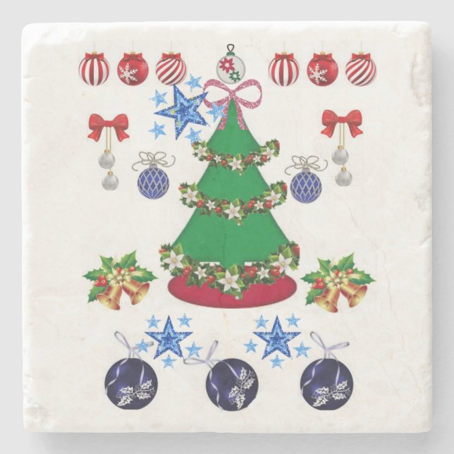 Marble Stone Untersetzer Weihnachten (Vorderseite)