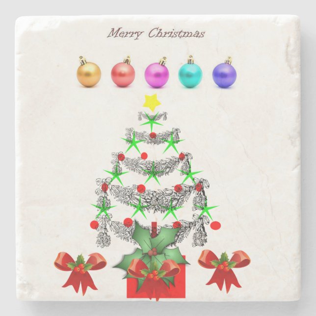 Marble Stone Untersetzer Weihnachten (Vorderseite)
