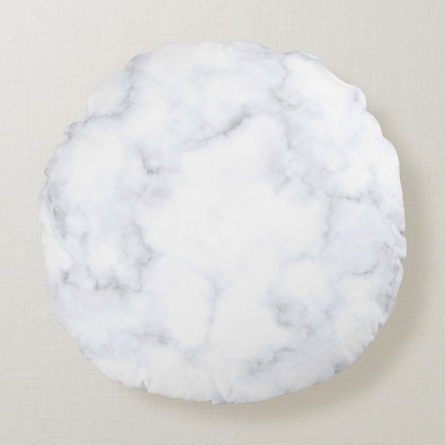 Marble texture white pattern rundes kissen (Vorderseite)