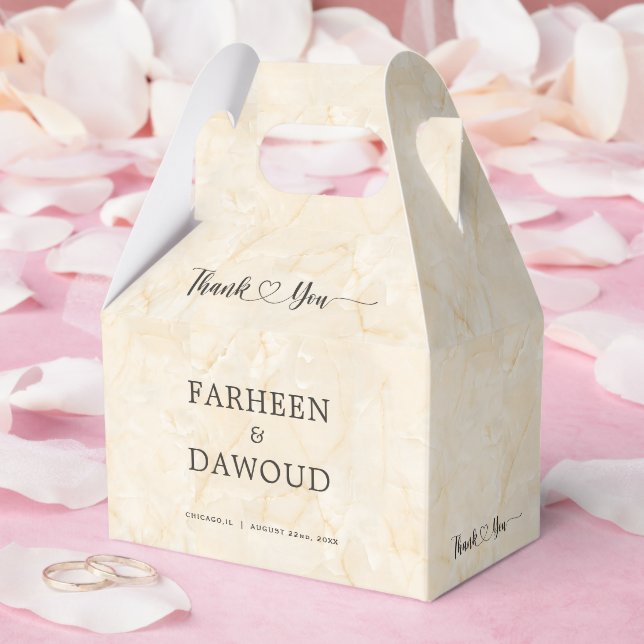 Marble Textured Islamic Wedding Danke Leckerei Geschenkschachtel (Hochzeit)