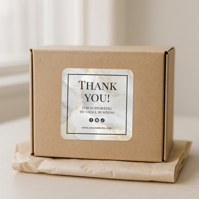 Marble Thank You Business Sticker (Von Creator hochgeladen)