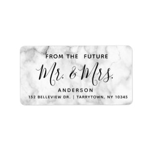 Marble The Future Mr. and Mrs Custom Script Label Adressaufkleber