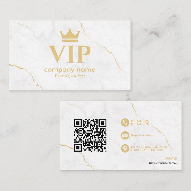 Marble VIP-voll anpassbar und Beruflich Visitenkarte (Vorne/Hinten)