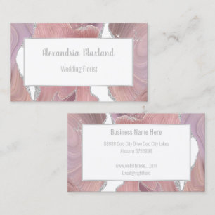MARBLE WAVE PINK SILVER WEISSE GESCHÄFTSKARTE VISITENKARTE