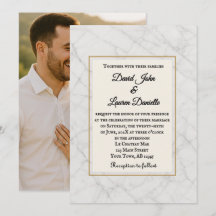 Marble Whisper Photo Wedding Invitation