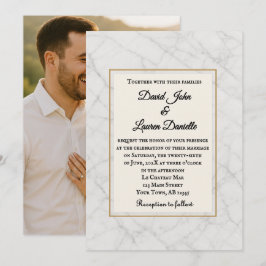 Marble Whisper Photo Wedding Invitation Einladung