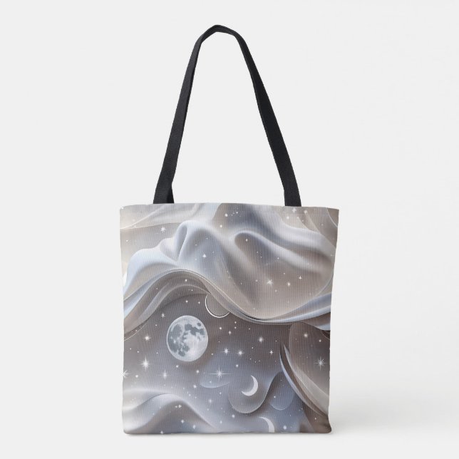 Marble White Moon Minimal Stone Aesthetic Tasche (Rückseite)