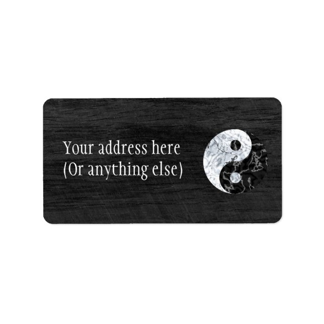 Marble Yin Yang Symbol Adressaufkleber (Vorne)