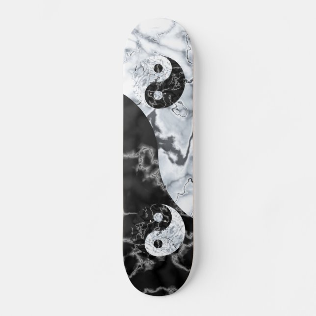 Marble Yin Yang Symbol Skateboard (Vorderseite)