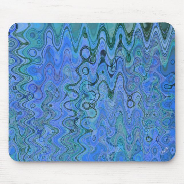 Marbled Blue Waters Mouse Pad Mousepad (Vorne)