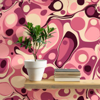 Marbled Burgundy Liquid Ink Art