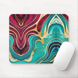 Marbled Elegance Luxuriöse Fluid Art Mousepad