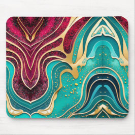 Marbled Elegance Luxuriöse Fluid Art Mousepad