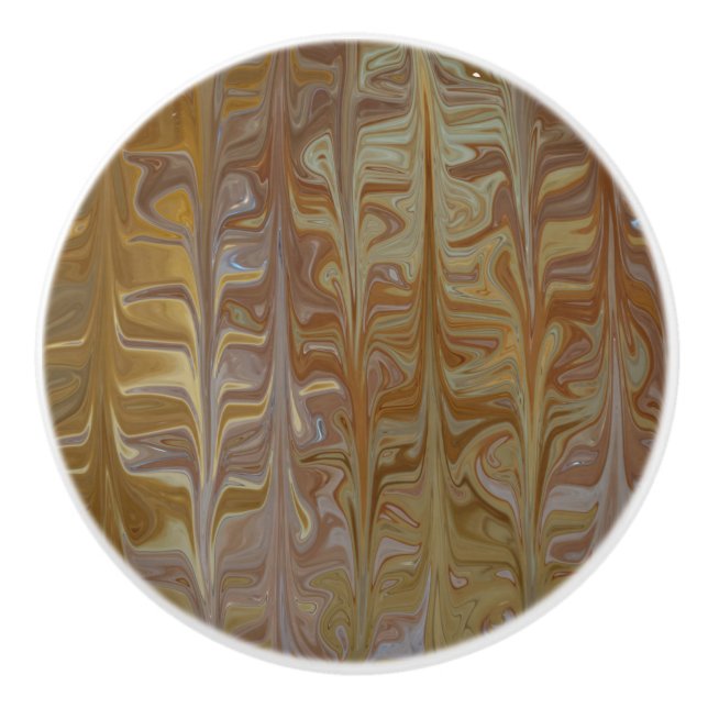 Marbled Golden Wet Cedar Art Pattern Keramik Knock Keramikknauf (Vorderseite)