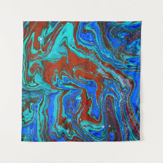 Marbled liquid unique patternabstract,acrylic,art, wandteppich (Vorderseite)