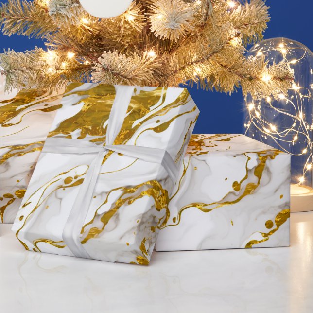 Marbled Mable Elegante Chic Geschenkpapier (Feiertage)