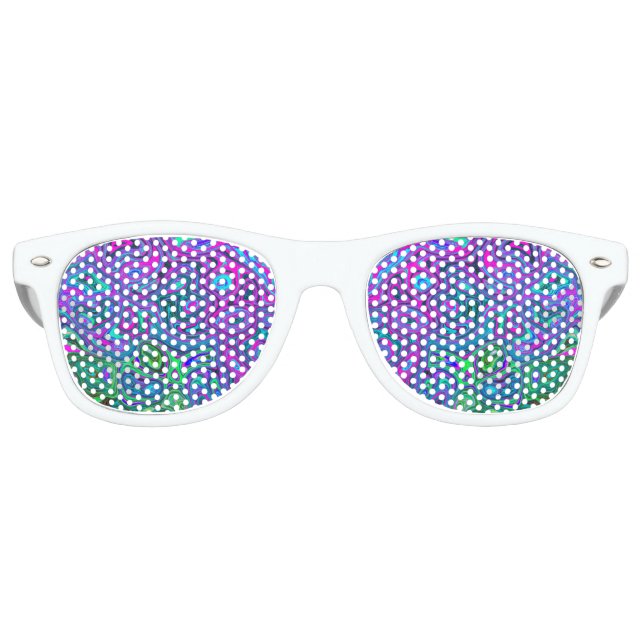 Marbled Magenta und Lime Green Groovy Abstrakte Ku Partybrille (Vorderseite)