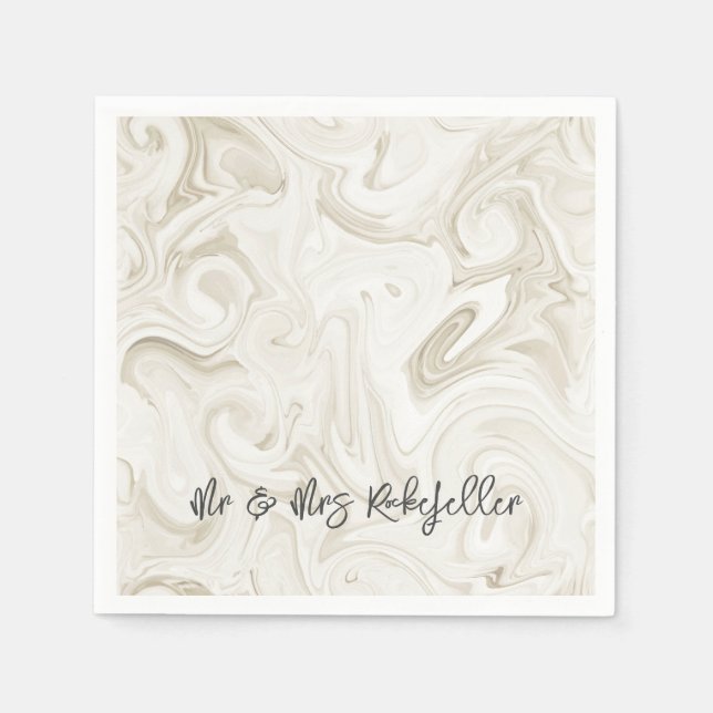 Marbled Paint Wedding Elegant MR&MRS. NAME Chic Serviette (Vorderseite)
