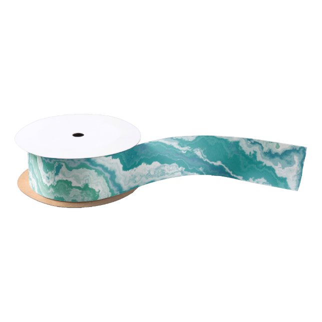 marbled sea foam : satinband (Spule)