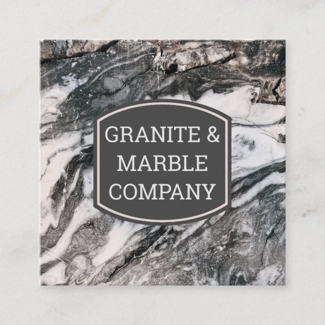 Marbled Slab | Granit Quadratische Visitenkarte (Vorderseite)