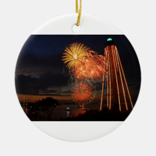 Marblehead Feuerwerks-Leuchtturm Keramikornament