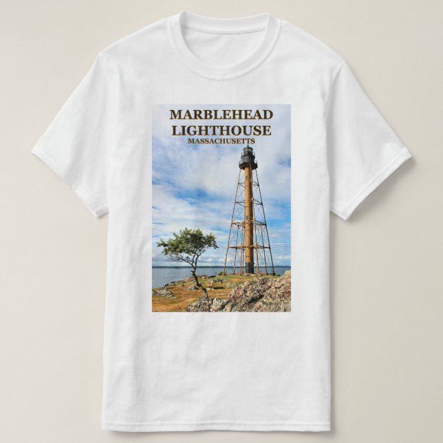 Marblehead Leuchtturm, Massachusetts-T - Shirt (Design vorne)