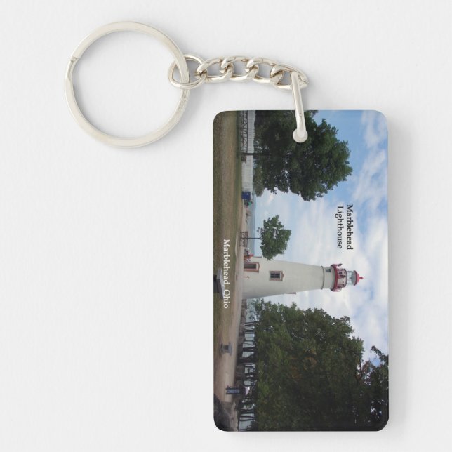 Marblehead-Leuchtturm-Rechteck-Schlüsselkette Schlüsselanhänger (Vorderseite)